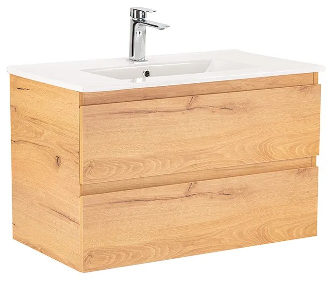 Dulap inferior Vario Forte 80 cu lavoar stejar-stejar