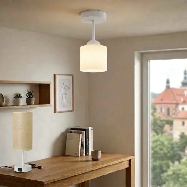 BRILAGI - LED lustră aplicată RETRO GLASS 1xE27/60W/230V Ø 10 cm albă