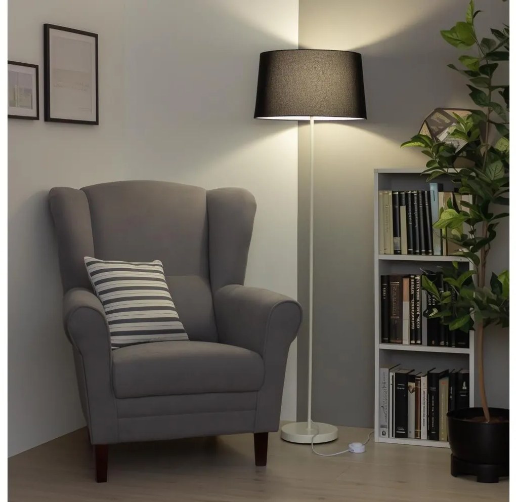 Brilagi - Lampă de podea LED CERIA, 1x E27/40W/230V, Ø 45 cm, negru/alb