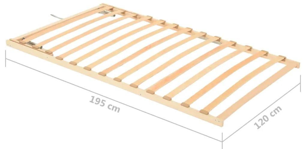 Baza de pat cu sipci, 13 sipci, cap ajustabil, 120x200 cm 120 x 200 cm, Reglare tetiera (manual)
