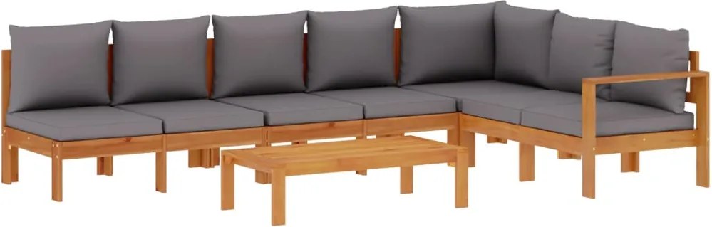 vidaXL Set de canapele de grădină cu perne, 5 buc., lemn masiv acacia