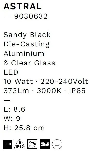 Aplica de perete LED iluminat exterior decorativ IP65 ASTRAL