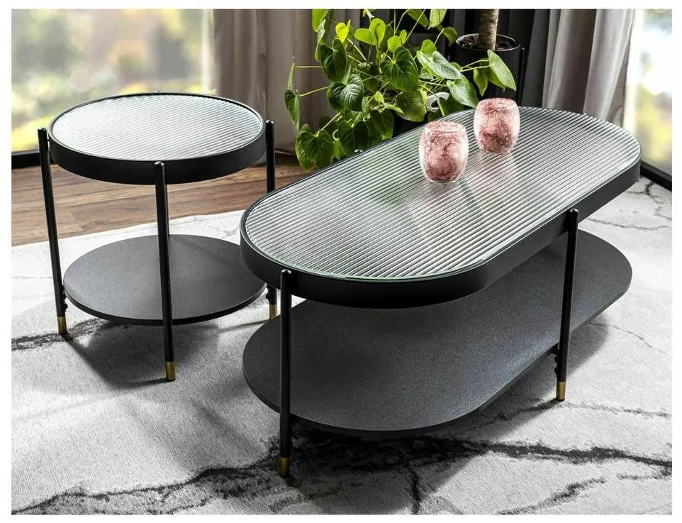 Măsuță de cafea Madone A, alb / negru