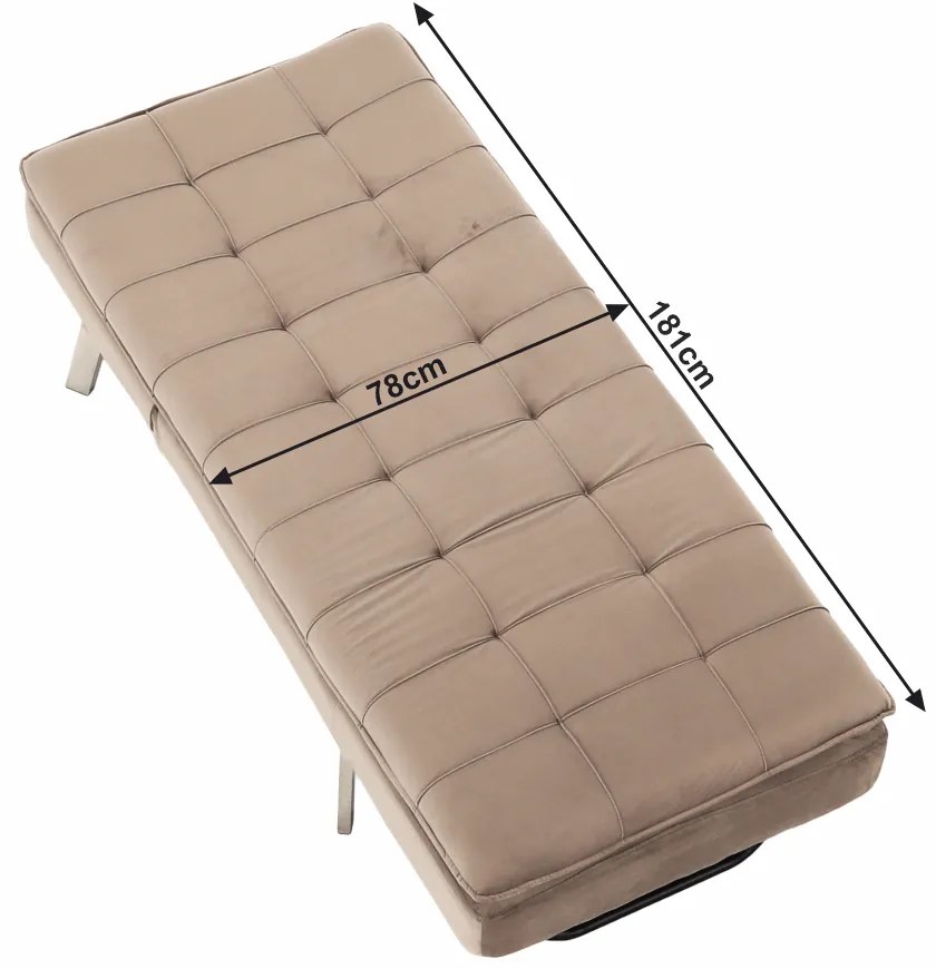 Fotoliu extensibil, gri maro TAUPE/crom, REMAN