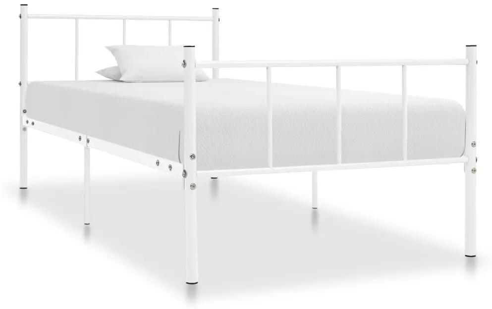 284630 vidaXL Cadru de pat, alb, 100 x 200 cm, metal