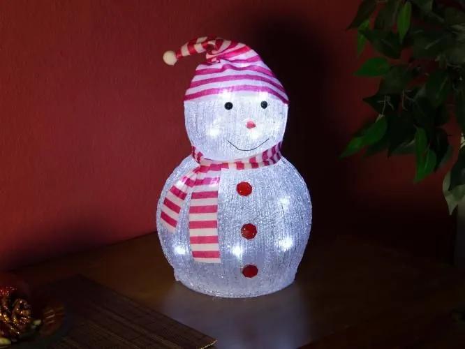Decor de Crăciun - om de zăpadă acrilic, alb rece