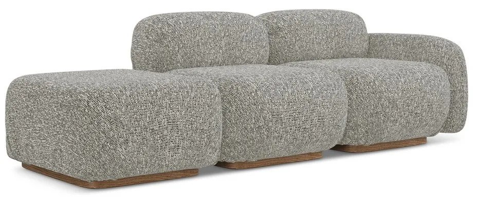 Șezlong modular gri (cu colț pe partea dreaptă) Ailani – Makamii