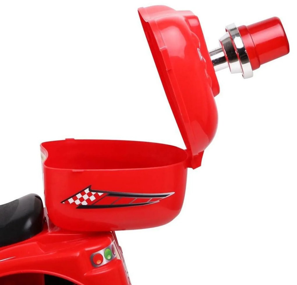 Motocicleta Electrica cu Acumulator Pentru Copii LENA BABY® , cu muzica si lumini,3 roti, MERS CU SPATELE, Rosu