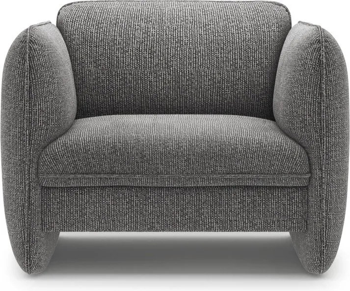 Fotoliu gri închis cu tapițerie din chenille Georgia – Micadoni