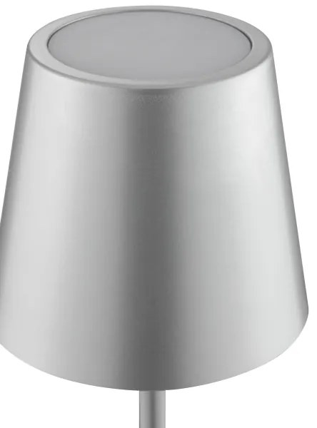 Brilliant - Lampă de birou LED tactilă, reîncărcabilă, dimabilă ELORA LED/2,5W/5V 2700K IP44 argintie