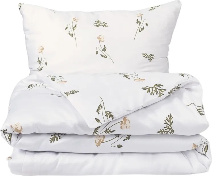 Lenjerie de pat Matex Satin Floare de pajiște, 140 x 200 cm, 70 x 90 cm