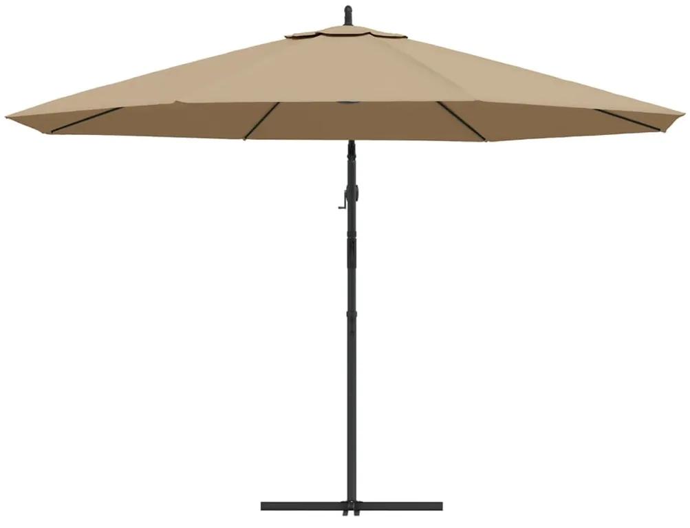 Umbrela suspendata cu stalp din aluminiu, 350 cm, gri taupe Gri taupe