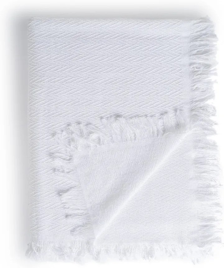 Cuvertură albă din bumbac reciclat 260x280 cm Spike – Ixia