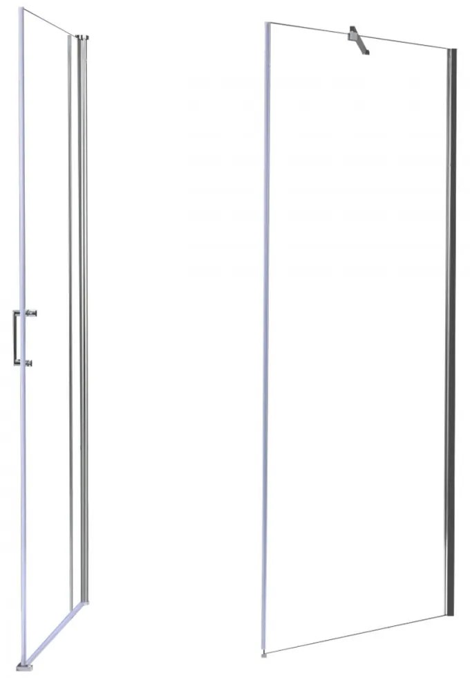 Cabină de duș pătrată Monica MONICA80 cu ușă batantă, 80x80x190 cm