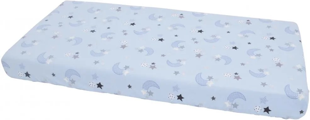 Cearceaf din bumbac cu elastic Blue Moon Dark 120x60 cm