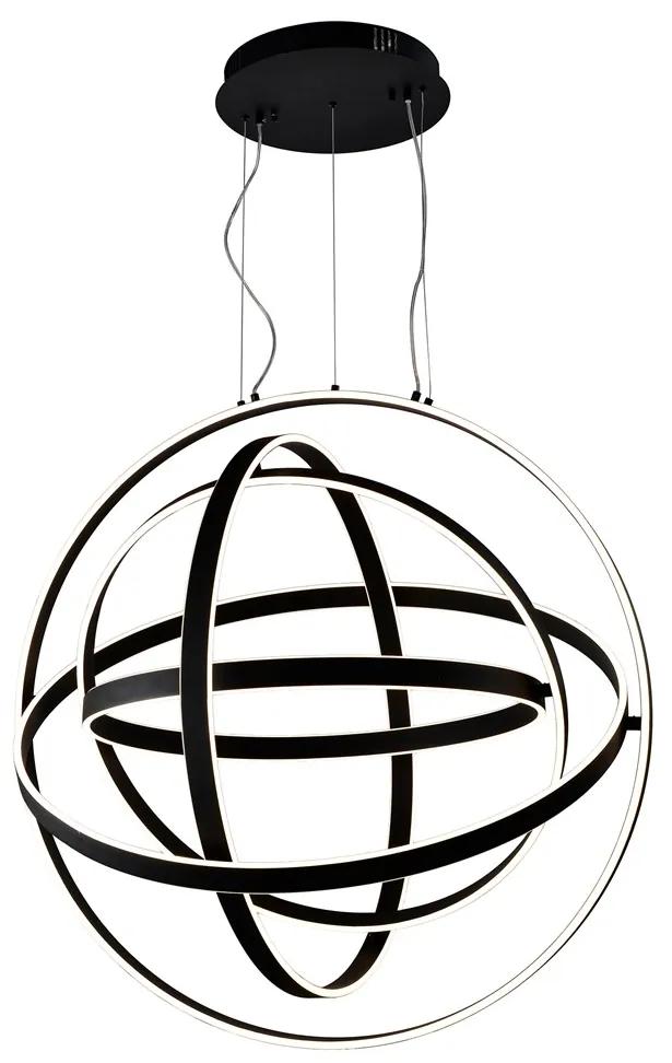 Lustra LED suspendata design modern COPERNICUS negru, 60cm