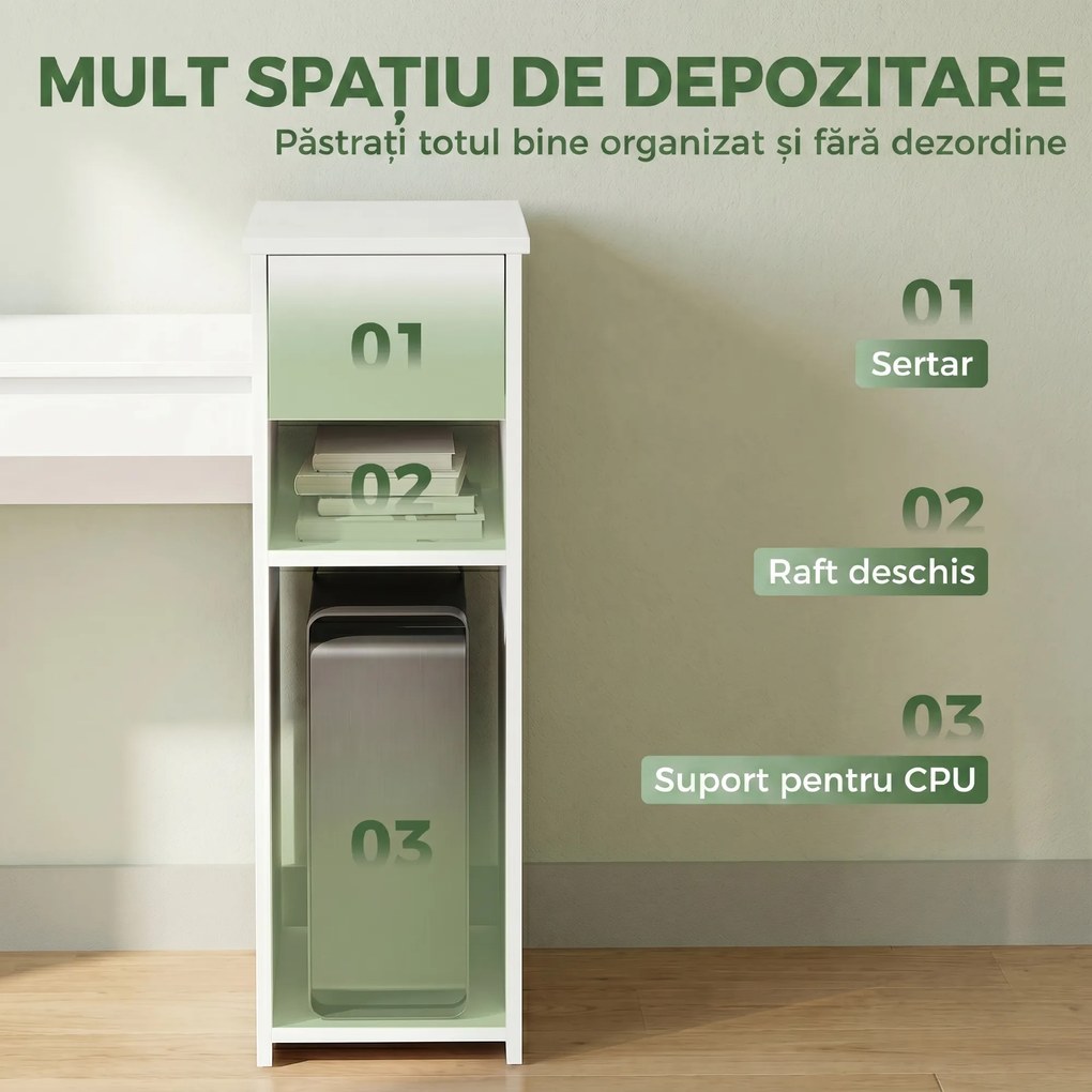 HOMCOM Birou pentru Studiu și Scris cu Sertar și Rafturi, 108 cm, Alb | Aosom Romania