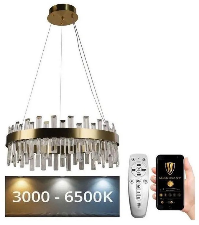 Lustră LED de cristal dimabilă pe cablu LED/80W/230V + telecomandă