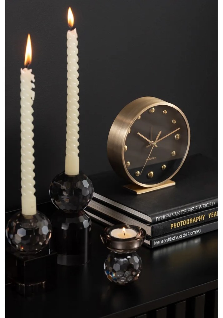 Karlsson 5970BK ceas de masă/alarmă de design negru, diametru 16 cm