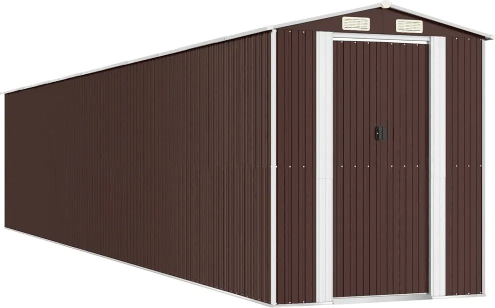 vidaXL Șopron de grădină, maro închis, 192x1021x223 cm oțel galvanizat