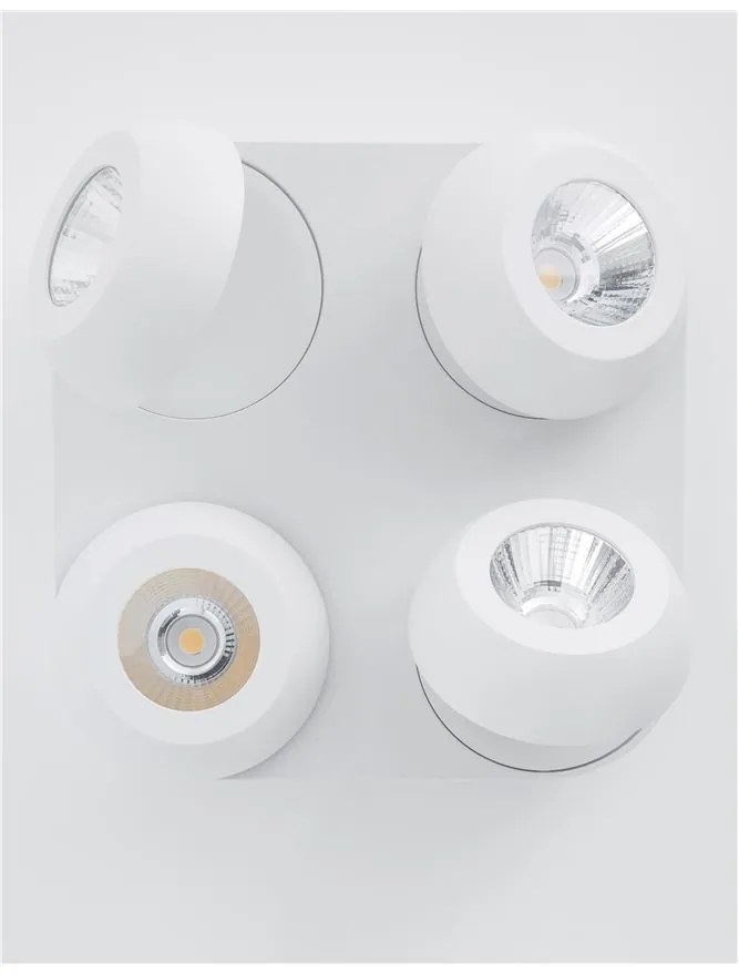 Plafoniera cu 4 spoturi LED directionabile Gon alb NVL-9105203