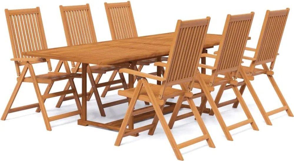 vidaXL Set mobilier de grădină, 7 piese, lemn masiv de acacia, 160-240 cm