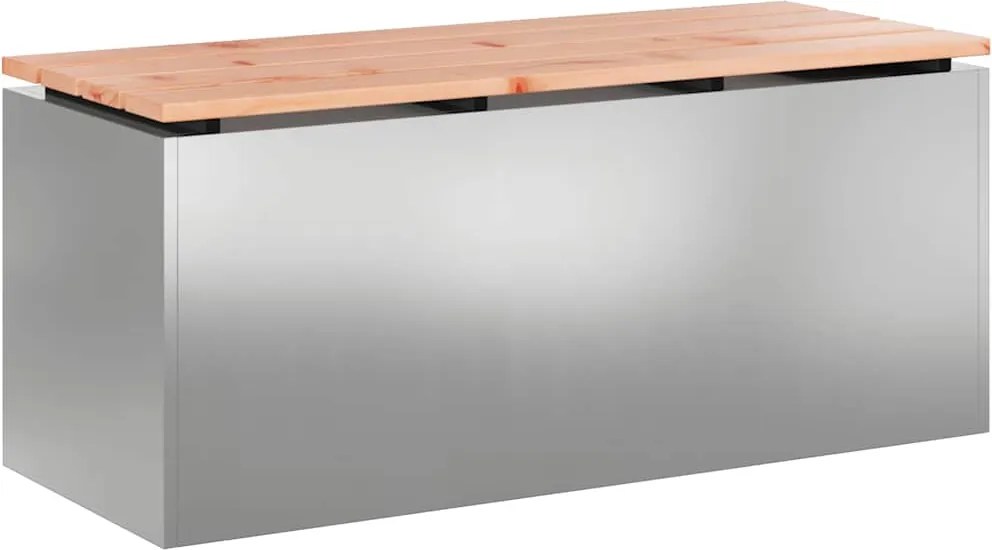 vidaXL Bancă de grădină Argintiu 100 x 40 x 43 cm Oțel galvanizat