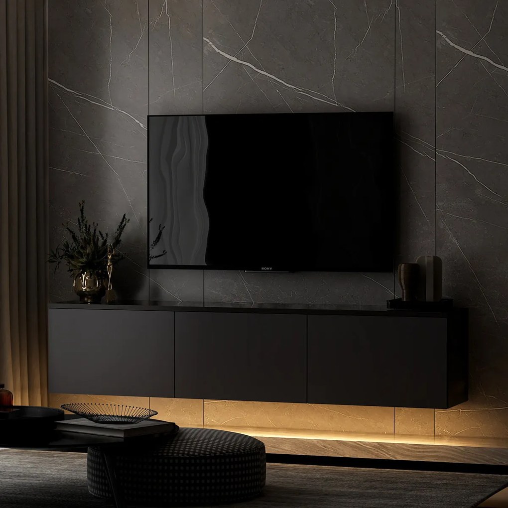 Tabelul TV Neon iluminat Antracit