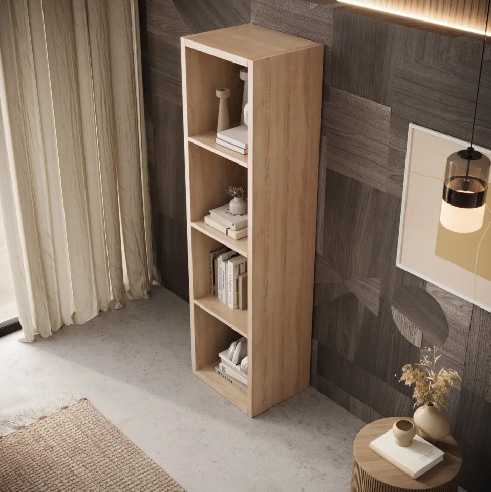 Bibliotecă 40x150 cm, Cleo II, ADRK Furniture (Culoare: Alb)