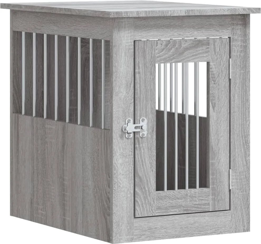 vidaXL Ladă pentru câini, gri sonoma, 45x62x59 cm, lemn prelucrat