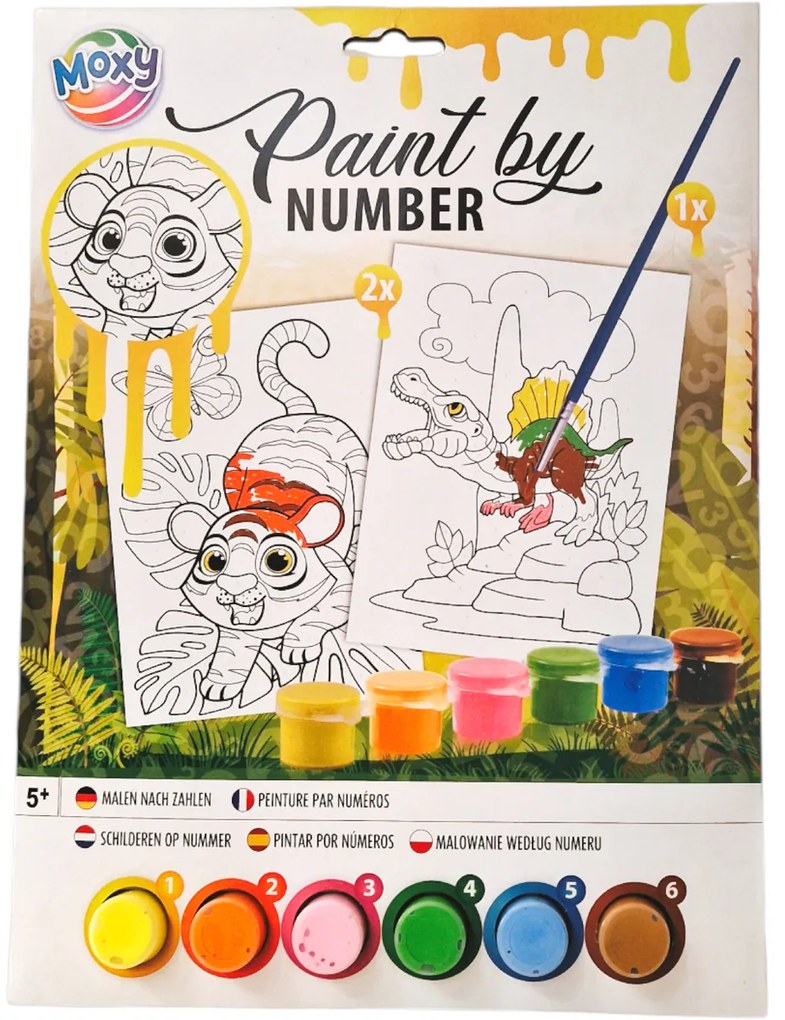 SET PICTURA PE NUMERE - TIGRU & DINOZAUR - MOXY (150057-2)