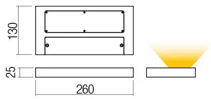 Redo 01-3016 - Aplica de perete LED LAMINA 2xLED/15W/230V CRI 90 negru