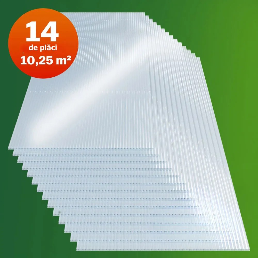 Policarbonat celular MARK 4mm, 60,5x121x0,4cm, 14 bucăți, transparent Jurhan