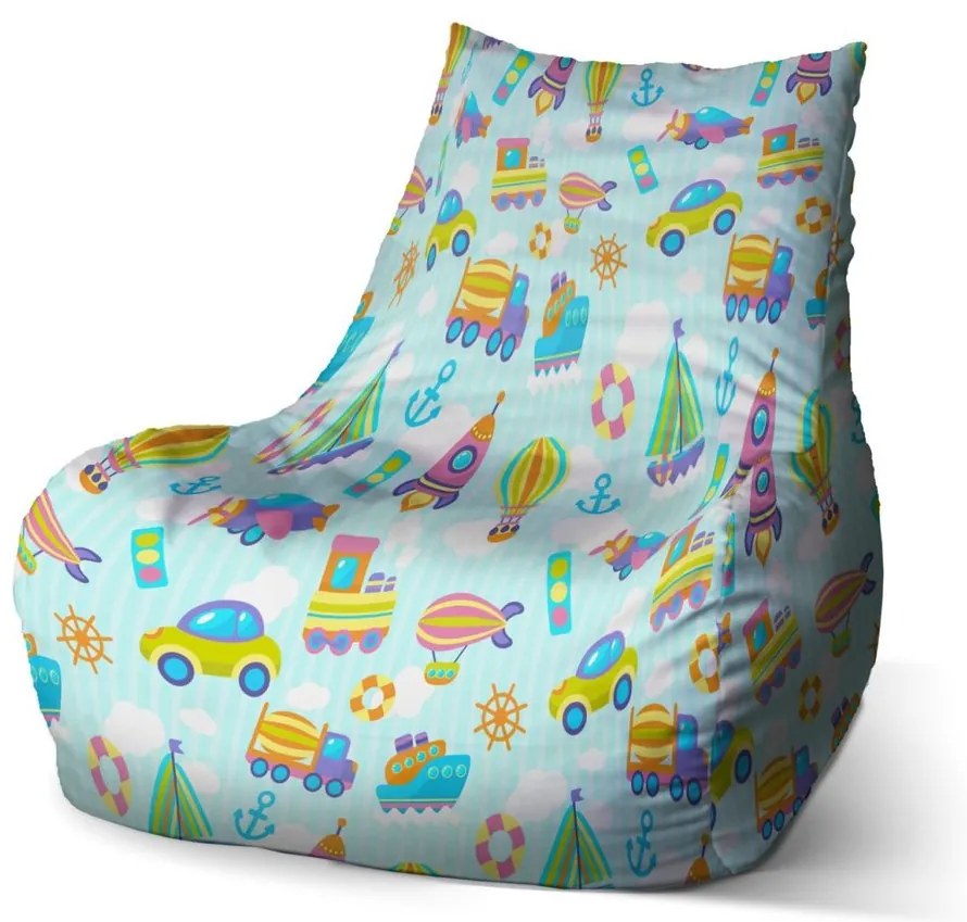 Sac de șezut Bean mașinuțe - pentru copii, colorat