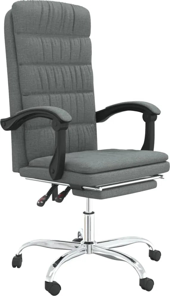 vidaXL Fotoliu de birou rabatabil, gri închis, textil