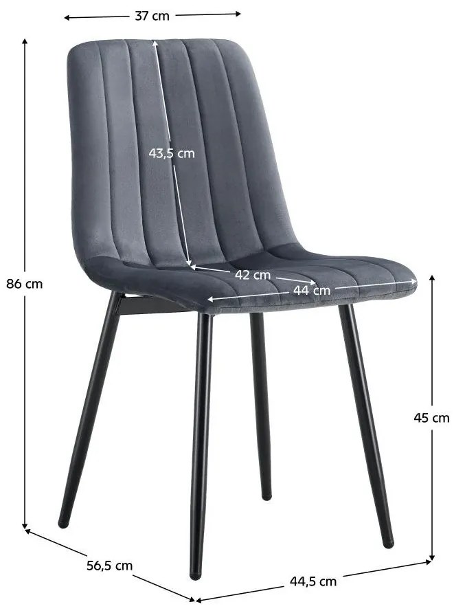 Scaun de sufragerie Rameta 1 (gri închis + negru) . 1096929