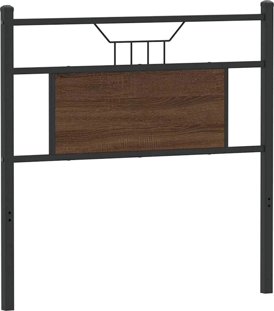 vidaXL Tăblie de pat de schimb, stejar maro, 80 cm, lemn prelucrat și oțel