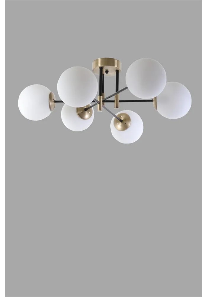 Plafonieră albă/aurie cu abajur din sticlă ø 15 cm Dolunay – Opviq lights