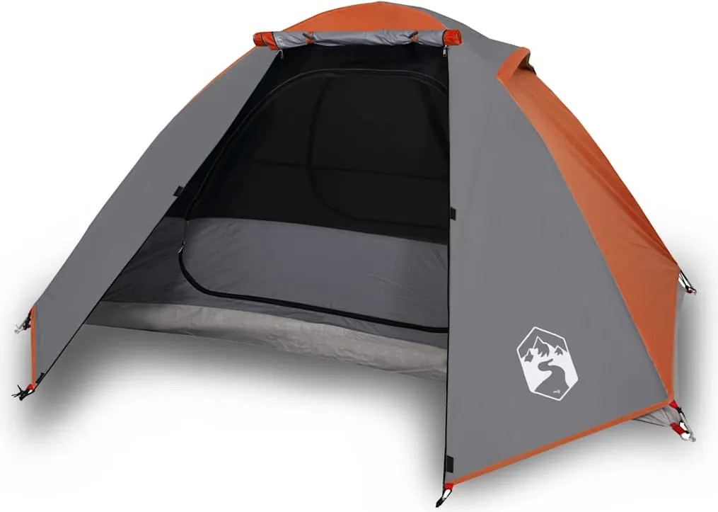 vidaXL Cort de camping pentru 2 persoane, portocaliu, impermeabil