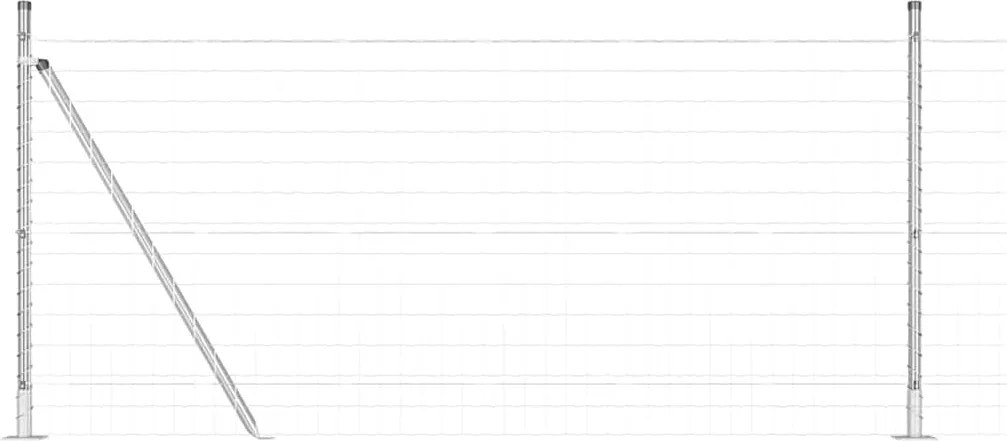 vidaXL Gard cu Stâlp Argintiu 0,8 x 10 m Oțel