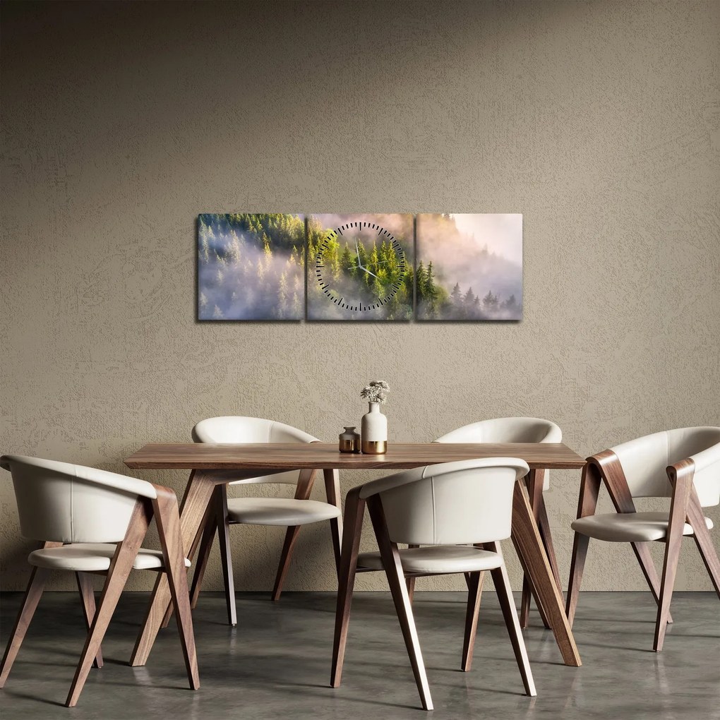 Tablou peisajului montan (cu ceas) (90x30 cm)