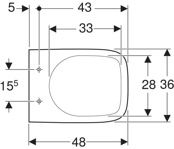 Vas wc suspendat dreptunghiular alb Geberit Selvona Compact, cu spalare verticala