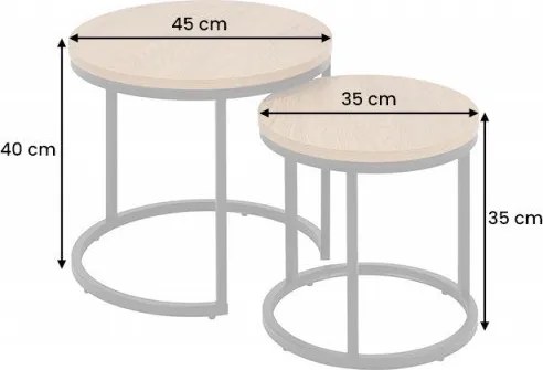 Set de 2 masute design industrial Elegance
