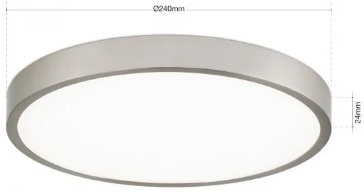Plafoniera LED Bully 24cm satin chrome