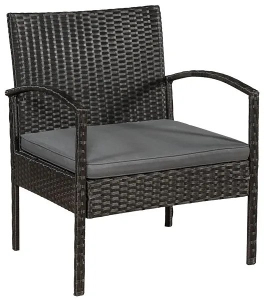 Juskys Set rattan Trinidad - negru