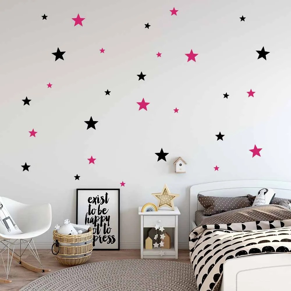 GLIX Decorative stele - autocolant de perete Negru și roz 2x 75x30 cm
