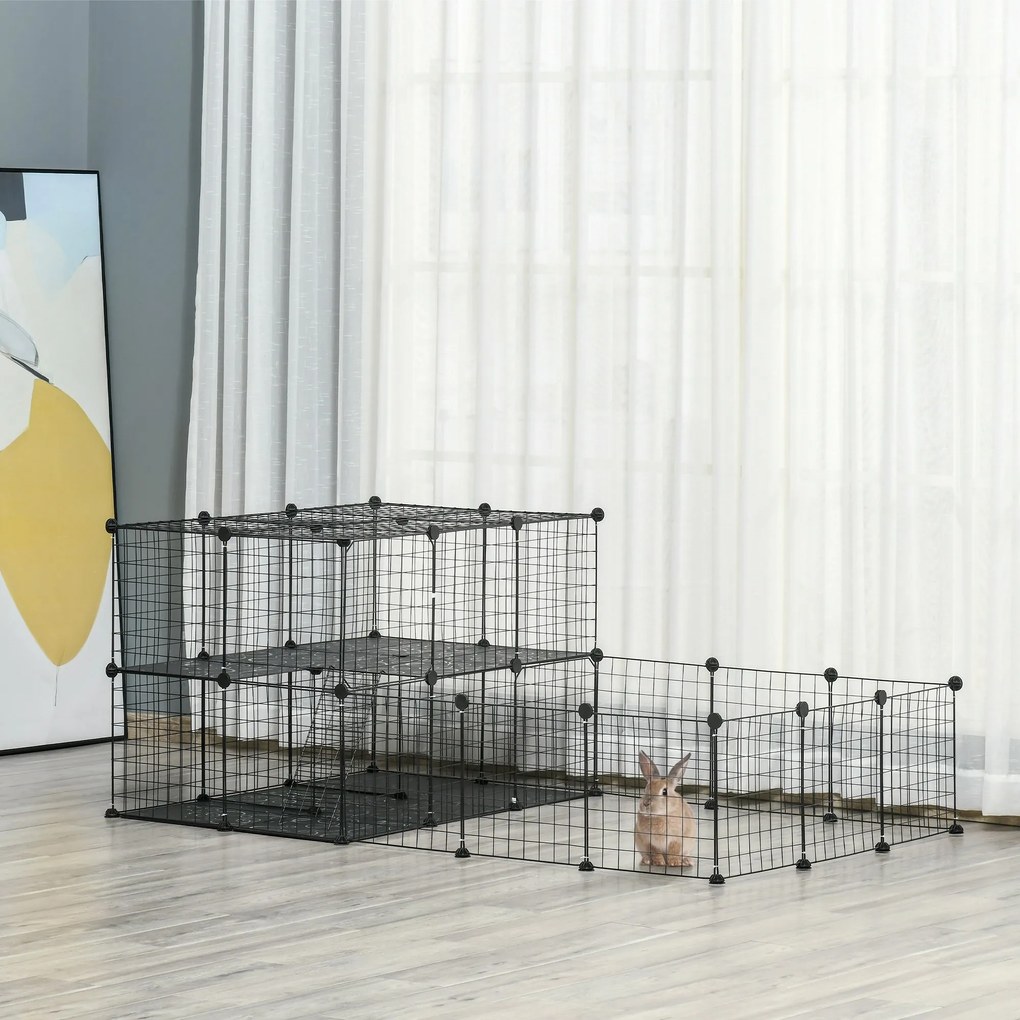 PawHut cusca metalica modulara animale mici, 175x105x70cm | Aosom Romania
