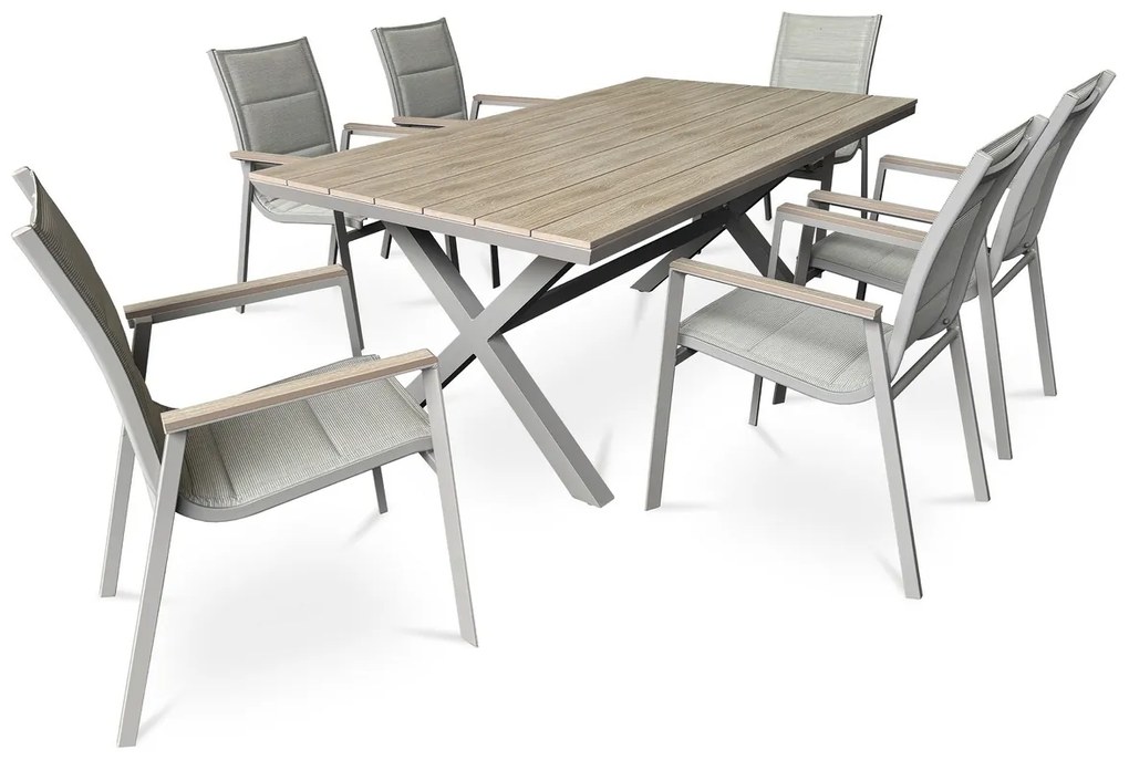 Autronic Masă de grădină, aluminiu, polywood, bej, AZT-S1510 OAK