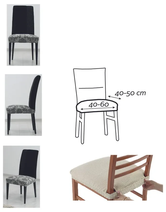 Husă pentru scaun Istanbul gri , 45 x 45 cm, set de 2 buc.