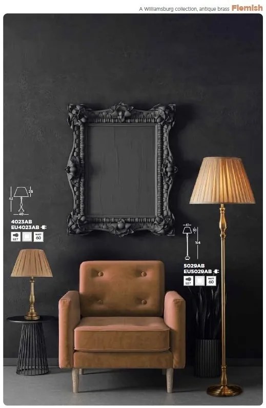 Lampadar, Lampa de podea traditionala stil clasic Flemish
